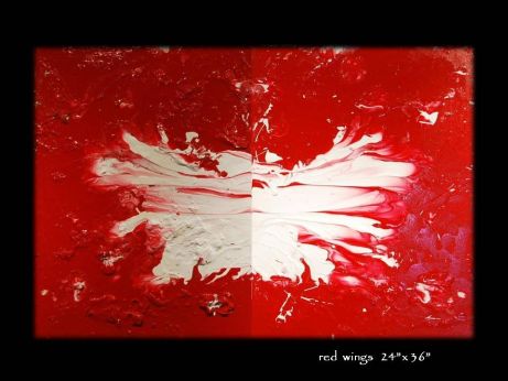 costabrero - red wings - painting by Luis Costa